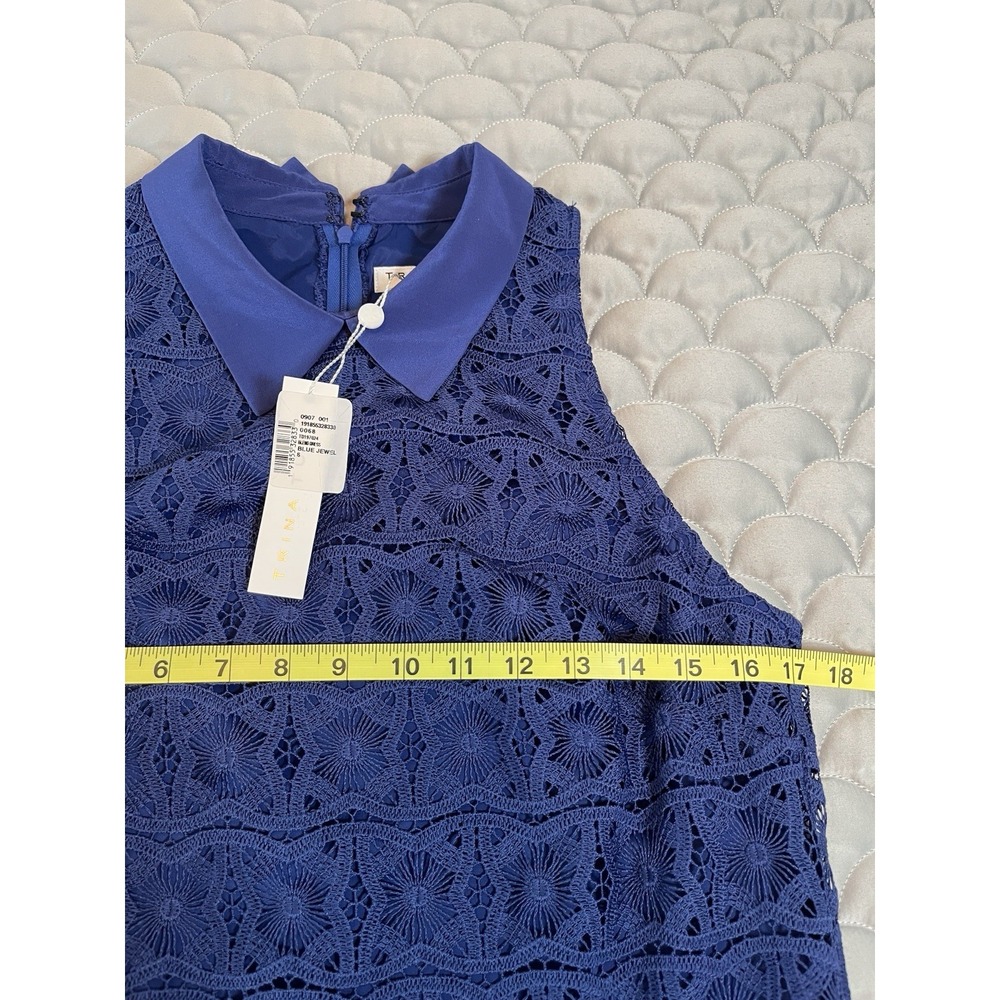 Trina Turk Cats Cradle Sleeveless Lace Dress NWT Size 8 Collared Preppy - Picture 6 of 9
